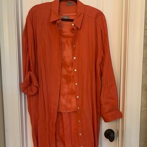 JJill linen shirt with matching tie-dyed shirt